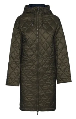 Ladies Hooded Quilted Drawstring Jacket