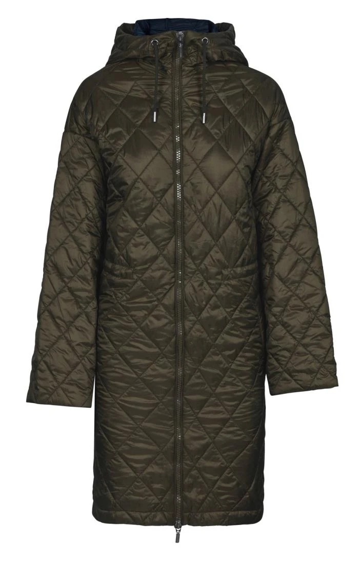 Ladies Hooded Quilted Drawstring Jacket 1 Ladies Hooded Quilted Drawstring Jacket