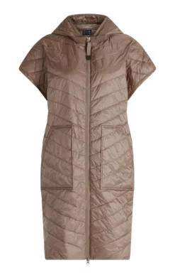 Ladies Betty Barclay Oversized Quilted Waistcoat -House Of Bruar TS23103LATTE 2