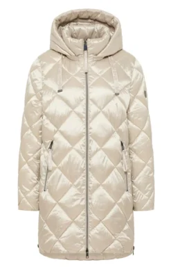 Ladies Hooded Long Quilted Coat