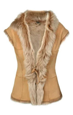 Ladies Lambskin Gilet -House Of Bruar TS26208HONEY 1