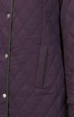 Ladies 3/4 Tipped Quilt Jacket -House Of Bruar TS30019PURPLE 4
