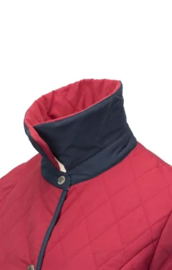 Ladies 3/4 Tipped Quilt Jacket -House Of Bruar TS30019REDNAVY 2