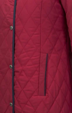 Ladies 3/4 Tipped Quilt Jacket -House Of Bruar TS30019REDNAVY 3