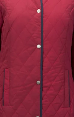 Ladies 3/4 Tipped Quilt Jacket -House Of Bruar TS30019REDNAVY 4