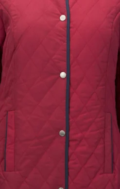 Ladies 3/4 Tipped Quilt Jacket -House Of Bruar TS30019REDNAVY 5