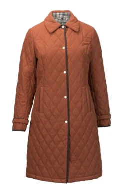 Ladies 3/4 Tipped Quilt Jacket -House Of Bruar TS30019RUSTBROWN 1