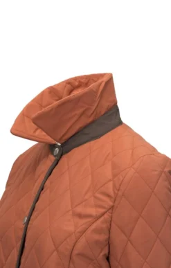 Ladies 3/4 Tipped Quilt Jacket -House Of Bruar TS30019RUSTBROWN 3