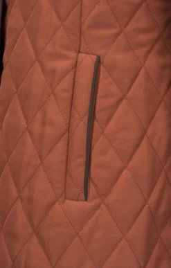 Ladies 3/4 Tipped Quilt Jacket -House Of Bruar TS30019RUSTBROWN 4