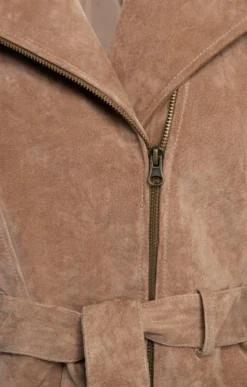 Ladies Tie Suede Waistcoat -House Of Bruar TS31671BEIGE 2