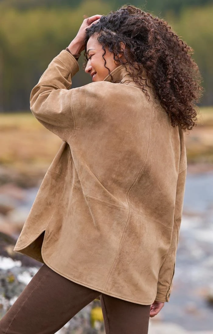 Ladies Suede Overshirt 2 Ladies Suede Overshirt - Image 2
