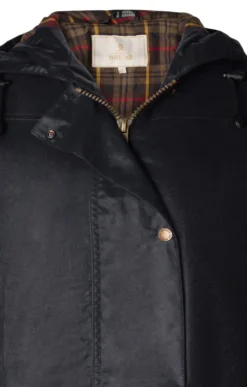Ladies Wax Hooded Jacket 37 Ladies Wax Hooded Jacket -House Of Bruar TS84526NAVY 2