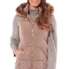 Ladies Fur Trim Hooded Gilet