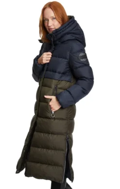 Ladies Betty Barclay Two Tone Long Quilted Coat 7 Ladies Betty Barclay Two Tone Long Quilted Coat -House Of Bruar TS98707DKBLUEKHAKI 2