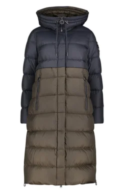 Ladies Betty Barclay Two Tone Long Quilted Coat 8 Ladies Betty Barclay Two Tone Long Quilted Coat -House Of Bruar TS98707DKBLUEKHAKI 3
