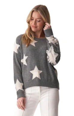 Ladies Alyssa Star Cashmere Crew