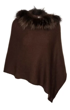 Fox Fur & Cashmere Poncho -House Of Bruar TT05063DRIFTWOOD 1