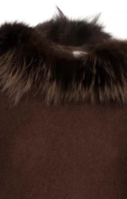 Fox Fur & Cashmere Poncho -House Of Bruar TT05063DRIFTWOOD 2