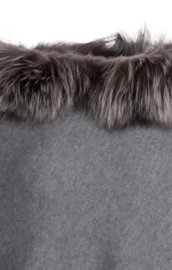 Fox Fur & Cashmere Poncho -House Of Bruar TT05063MIDGREY 2