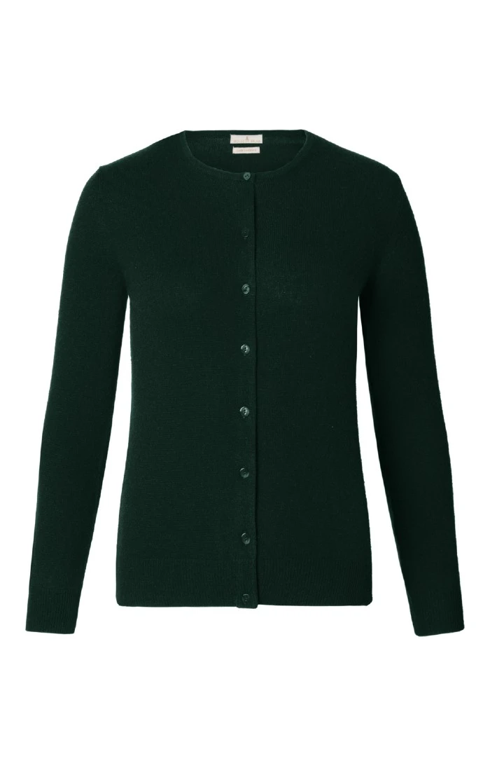 Ladies Cashmere 2 Ply Crew Cardigan 2 Ladies Cashmere 2 Ply Crew Cardigan - Image 2