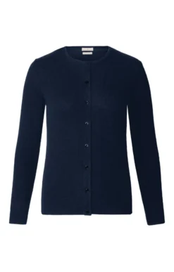 Ladies Cashmere 2 Ply Crew Cardigan 15 Ladies Cashmere 2 Ply Crew Cardigan -House Of Bruar TT14202NAVY 1