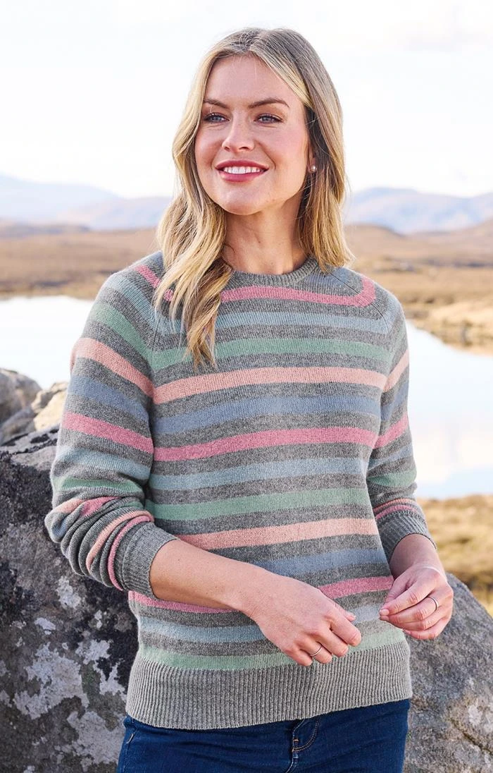 Ladies Lambswool Stripe Crew 1 Ladies Lambswool Stripe Crew