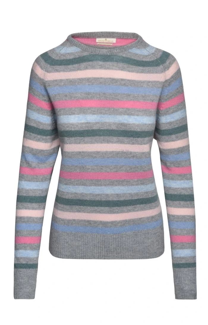 Ladies Lambswool Stripe Crew 2 Ladies Lambswool Stripe Crew - Image 2