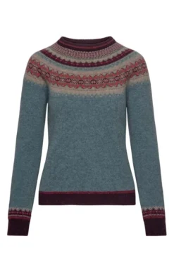 Ladies Merino Alpine Short Sweater 5 Ladies Merino Alpine Short Sweater -House Of Bruar TT21801OLDROSE 1