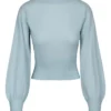 Ladies Cashmere Balloon Sleeve Crew