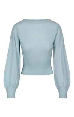 Ladies Cashmere Balloon Sleeve Crew