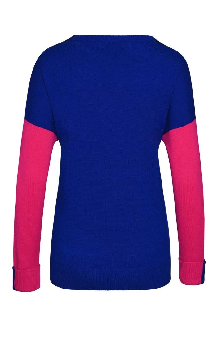 Ladies Cashmere Multi-Coloured V-Neck 2 Ladies Cashmere Multi-Coloured V-Neck - Image 2