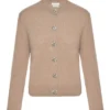 Ladies Cashmere Jewel Button Cardigan