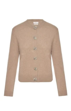 Ladies Cashmere Jewel Button Cardigan