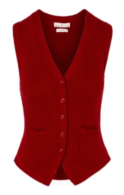 Ladies Lamora Rib Waistcoat 10 Ladies Lamora Rib Waistcoat -House Of Bruar TT36984GARNET 1