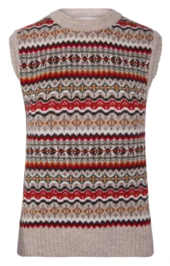 Ladies Allover Fairisle Sleeveless Pullover