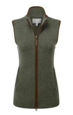 Ladies Schoffel Orkney Merino Gilet -House Of Bruar TT56951CEDARGREEN 2 1