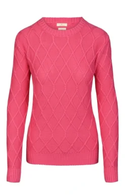 Ladies Cotton Basket Stitch Crew