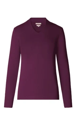 Cotton V Neck -House Of Bruar TW39702PLUM 1